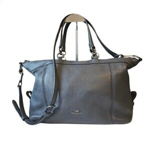 Coach F59325 Lenox Satchel Bag in Navy Pebble Leather